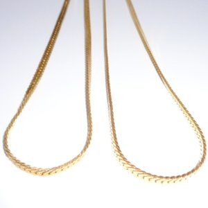 Two gold plated necklaces 18in 4mm wide